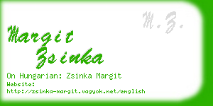 margit zsinka business card